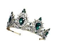 VINTORKY Vintage Purple Crystal Crown Headband Alloy and Diamond Accents for Women Bride, Retro Court Style Headdress Suitable for Weddings and Festivals