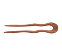 VINTORKY Vintage U-Shaped Wooden Hair Sticks for Women Hand-Carved Peach Wood Hair Forks with Tassel Retro Chinese Style for Thick Updo and French Twist