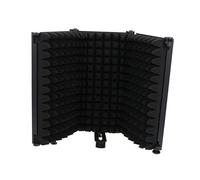 VINTORKY Windscreen Soundproof Cover Microphone Filter Shield for Recording Black Foldable Design for Home Studios and Podcasting