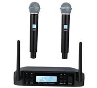 VINTORKY Wireless Vocal Microphone System Glxd4 Dual Handheld Wireless Mic with Beta58a Capsule Uhf Frequency for Stage and Outdoor Use Uk Plug Ac230v