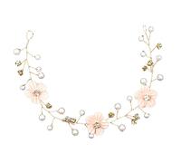 VINTORKY Womens Pearl Hair Vine Headband for Weddings Faux Pearl Bridal Accessory Elegant Floral Hair for Brides Bridesmaids for Formal Events Proms Special Occasions