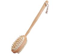 VINTORKY Wood Body Brush Bath Back Lotion Applicator Comfortable Touch Hanging Hole for Drying Beige Suitable for Men and Elderly Bathing