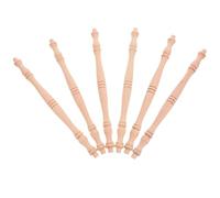 VINTORKY Wood Spindles for Crafting 6Pcs Solid Wood Unpainted Unfinished Cutouts for DIY Home Decoration and Small Pillars Decoration