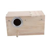 VINTORKY Wooden Bird Nesting Box with Left Opening and Secure Locks, Protects Songbirds and Finches from Wind and Rain in Natural Habitat, Suitable for Boys and Girls, Beige Bird Nest