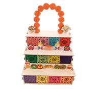 VINTORKY Wooden Day Dead Shadow Box Picture Frame with Marigold Altar Decor DIY Mexican Remembrance Display Frame Sturdy Construction with Ample Space for Multiple Photos