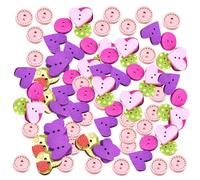VINTORKY Wooden Flower Buttons Color Assorted Colour Floral Buttons Assorted Style with Colourful Flower Design for Sewing and Knitting 100pcs for Hats and Shoes Handcraft