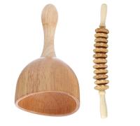 VINTORKY Wooden Massage Stick for Legs and Arms Multi-Functional Scraping Tool Lightweight 7-Inch Body Massager for Manual Therapy