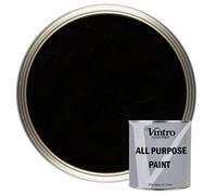 Vintro All Purpose Paint Black Multi-Surface Paint Flat Matt Finish Interior & Exterior 250Ml