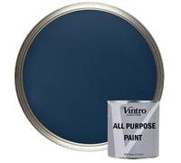 Vintro All Purpose Paint Navy Blue Multi-Surface Paint Flat Matt Finish Interior & Exterior 250Ml