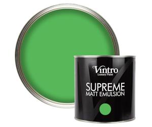 Vintro | Bright Green Luxury Matt Emulsion | Smooth Chalky Finish | Multi Surface Paint | for Walls, Ceilings, Wood and Metal 2.5L (Green - Rainforest, 2.5 Litres)