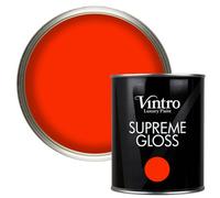 Vintro Bright Red Gloss Paint 1L Walls, Ceilings, Metal & Wood (Racing Red)
