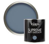 Vintro Luxury Matt Emulsion Blue Multi Surface Paint For Walls, Ceilings, Wood, Metal - 2.5L (Chiswick House)