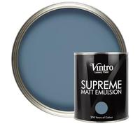 Vintro | Luxury Matt Emulsion | Blue | Smooth Chalky Finish | Multi Surface Paint | for Walls, Ceilings, Wood and Metal | 1L (Blue - Chiswick House)