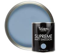 Vintro Luxury Matt Emulsion Blue, Smooth Chalky Finish, Multi Surface Paint - Walls, Ceilings, Wood, Metal - 1L (Morocco)