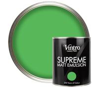 Vintro | Luxury Matt Emulsion | Bright Green | Smooth Chalky Finish | Multi Surface Paint | for Walls, Ceilings, Wood and Metal | 1L (Bright Green - Rainforest)