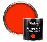 Vintro Luxury Matt Emulsion Bright Red Multi Surface Paint For Walls, Ceilings, Wood, Metal - 2.5L (Racing Red)