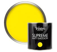 Vintro Luxury Matt Emulsion Bright Yellow Multi Surface Paint For Walls, Ceilings, Wood, Metal - 2.5L (Osborne Yellow)