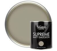 Vintro Luxury Matt Emulsion Brown Smooth Chalky Finish, Multi Surface Paint - Walls, Ceilings, Wood, Metal - 1L (Stonebreaker)