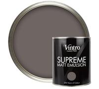 Vintro Luxury Matt Emulsion Brown Smooth Chalky Finish, Multi Surface Paint - Walls, Ceilings, Wood, Metal - 1L (Fresco)