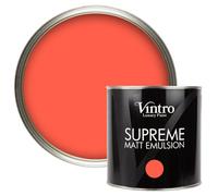 Vintro Luxury Matt Emulsion Coral Red Multi Surface Paint For Walls, Ceilings, Wood, Metal - 2.5L (Matisse Coral)
