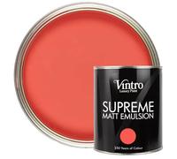 Vintro | Luxury Matt Emulsion | Coral Red | Smooth Chalky Finish | Multi Surface Paint | for Walls, Ceilings, Wood and Metal | 1L (Coral Red - Medusa)