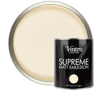 Vintro Luxury Matt Emulsion Cream Smooth Chalky Finish, Multi Surface Paint - Walls, Ceilings, Wood, Metal - 1L (Buckingham)