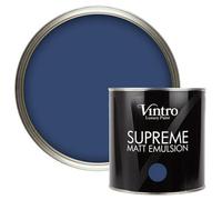 Vintro Luxury Matt Emulsion Dark Blue Multi Surface Paint For Walls, Ceilings, Wood, Metal - 2.5L (Northern Star)
