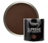 Vintro Luxury Matt Emulsion Dark Brown Multi Surface Paint For Walls, Ceilings, Wood, Metal - 2.5L (Ribwort)