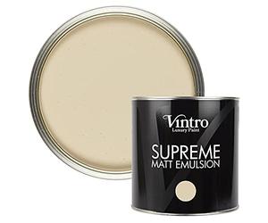 Vintro | Luxury Matt Emulsion | Dark Cream | Smooth Chalky Finish | Multi Surface Paint | for Walls, Ceilings, Wood and Metal 2.5 litres (Old Lace)