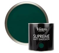 Vintro Luxury Matt Emulsion Dark Green, Multi Surface Paint For Walls, Ceilings, Wood, Metal - 2.5L (Woodpecker Green)
