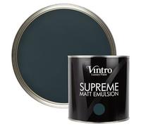 Vintro Luxury Matt Emulsion Dark Grey Multi Surface Paint For Walls, Ceilings, Wood, Metal - 2.5L (Lowry Grey)