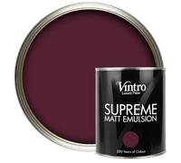 Vintro | Luxury Matt Emulsion | Dark Purple | Smooth Chalky Finish | Multi Surface Paint | for Walls, Ceilings, Wood and Metal | 1L (Dark Purple - Sweet Damson, 1L)
