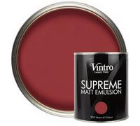 Vintro Luxury Matt Emulsion Deep Red , Smooth Chalky Finish, Multi Surface Paint For Walls, Ceilings, Wood, Metal - 1L (Mulberry)