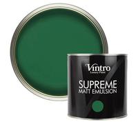 Vintro Luxury Matt Emulsion Green Multi Surface Paint For Walls, Ceilings, Wood, Metal - 2.5L (Brooklands)