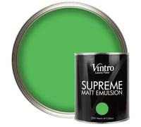 Vintro Luxury Matt Emulsion Green , Smooth Chalky Finish, Multi Surface Paint For Walls, Ceilings, Wood, Metal - 1L (Rainforest)