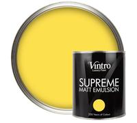 Vintro Luxury Matt Emulsion Highlighter Yellow, Multi Surface Paint For Walls, Ceilings, Wood, Metal - 1L (Yellow Maiden)