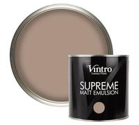 Vintro Luxury Matt Emulsion Light Brown, Multi Surface Paint For Walls, Ceilings, Wood, Metal - 2.5L (Cafe Au Lait)
