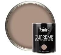 Vintro Luxury Matt Emulsion Light Brown , Smooth Chalky Finish, Multi Surface Paint For Walls, Ceilings, Wood, Metal - 1L