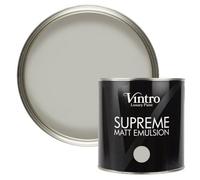 Vintro Luxury Matt Emulsion Light Grey Multi Surface Paint For Walls, Ceilings, Wood, Metal - 2.5L (Tower Bridge)
