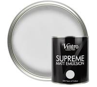 Vintro | Luxury Matt Emulsion | Light Grey | Smooth Chalky Finish | Multi Surface Paint | for Walls, Ceilings, Wood and Metal | (Chrysler - Grey, 1 Litre)