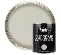 Vintro | Luxury Matt Emulsion | Light Grey | Smooth Chalky Finish | Multi Surface Paint | for Walls, Ceilings, Wood and Metal | 1L (Light Grey - Dove)