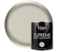 Vintro Luxury Matt Emulsion Light Grey, Smooth Chalky Finish, Multi Surface Paint For Walls, Ceilings, Wood, Metal - 1L (Dove)