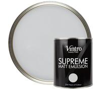 Vintro Luxury Matt Emulsion Light Grey Smooth Chalky Finish, Multi Surface Paint - Walls, Ceilings, Wood, Metal 1L (Bidston Grey)