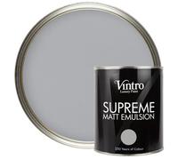 Vintro Luxury Matt Emulsion Light Grey Smooth Finish, Multi Surface Paint - Walls, Ceilings, Wood, Metal - 1L (Lincoln Grey)