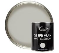 Vintro Luxury Matt Emulsion Light Grey Smooth Finish, Multi Surface Paint - Walls, Ceilings, Wood, Metal - 1L (Tower Bridge)