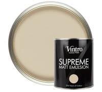 Vintro Luxury Matt Emulsion Light Stone , Smooth Chalky Finish, Multi Surface Paint For Walls, Ceilings, Wood, Metal - 1L (Pebble)
