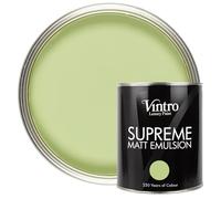 Vintro | Luxury Matt Emulsion | Mid Green | Smooth Chalky Finish | Multi Surface Paint | for Walls, Ceilings, Wood and Metal | 1L (Mid Green - Eden)