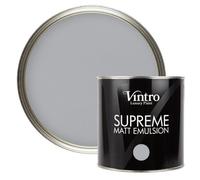 Vintro Luxury Matt Emulsion Mid Grey Multi Surface Paint For Walls, Ceilings, Wood, Metal - 2.5L (Lincoln Grey)