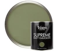 Vintro Luxury Matt Emulsion Olive Green Smooth Finish, Multi Surface Paint - Walls, Ceilings, Wood, Metal - 1L (Chiffchaff Green)