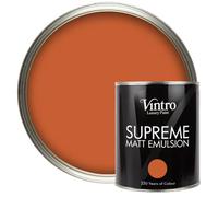 Vintro Luxury Matt Emulsion Orange Brown, Multi Surface Paint For Walls, Ceilings, Wood, Metal - 1L (Thor's Rust)